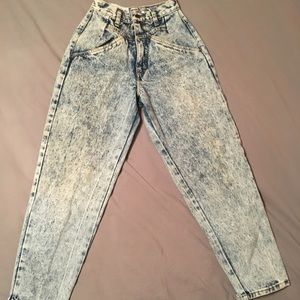 Vintage High Waisted Acid Wash Jeans